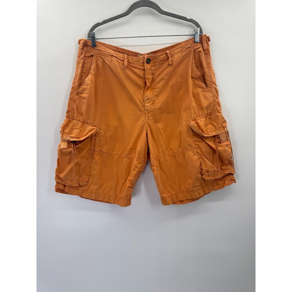 VTG Y2K American Eagle Cargo Shorts 36 Orange Inseam 11" Retro Baggy Distressed